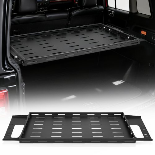 

VEVOR Rear Trunk Cargo Rack, for 2021-2026 Ford Bronco 4 Door Hardtops (Exclude Bronco Sport), 300 lbs Capacity, Carbon Steel Basket Tray Interior Storage Luggage Carrier with Net, Back Shelf Stand Organizer for Camping Trip Gear, Black
