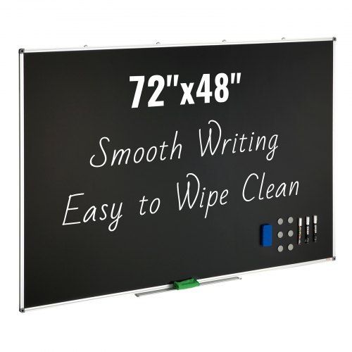 VEVOR Chalk Board, 48 x 72 Inches Large Chalkboard with Aluminum Frame, Black Boards Dry Erase Includes 1 Magnetic Erase & 3 Dry Erase Marker, Black S