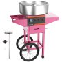 VEVOR Cotton Candy Machine with Cart Commercial Floss Maker for Family and Various Party, 19.7 Inch, Pink