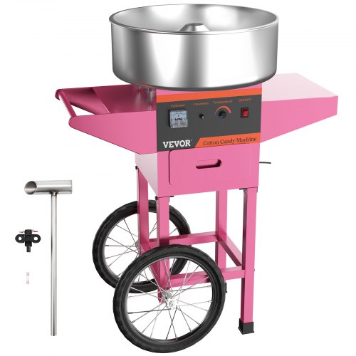 

Cotton Candy Machine Cotton Candy Maker 20-Inch Candy Machine With Cart Pink