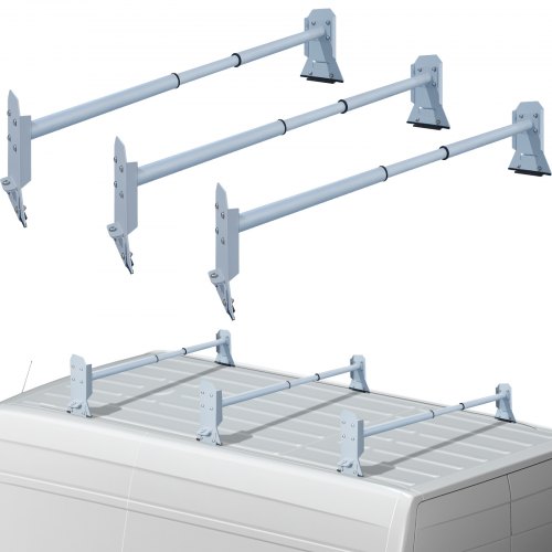 VEVOR Roof Ladder Rack Van Ladder Rack 34.6"-56.7" Adjustable 3 Bars 661 LBS Universal