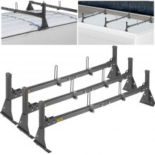 VEVOR Roof Ladder Rack Van Ladder Rack with Ladder Stoppers 3 Bars xx LBS Black