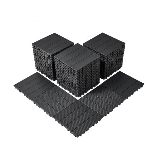 

VEVOR Interlocking Deck Tiles 54 Pack 12"x12" Plastic for Porch Dark Grey