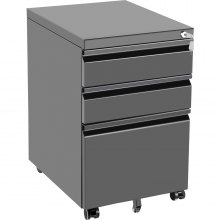 Vevor Office File Cabinets 19.67 X 15.75" 3 Drawer Black File Cabinet With Lock