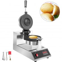 VEVOR Electric Waffle Maker Nonstick Hamburger Pancake Baker One-Head 1100W