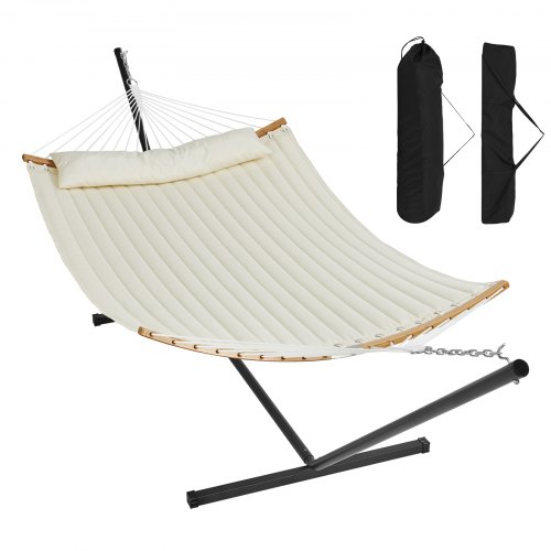 

VEVOR Double Quilted Fabric Hammock Two Person Hammock with Stand 480lb Capacity