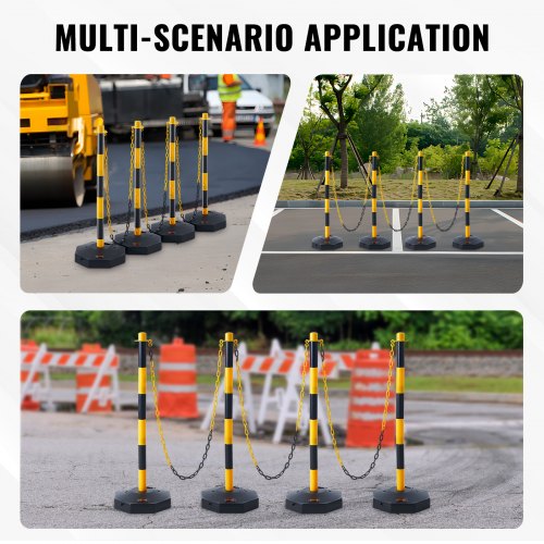 VEVOR 4-Pack Adjustable Traffic Delineator Post Cones with 8-Foot Plastic Chain detail photo 9