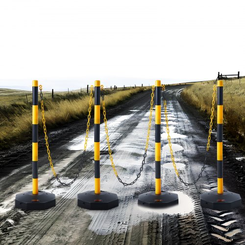 VEVOR 4-Pack Adjustable Traffic Delineator Post Cones with 8-Foot Plastic Chain detail photo 11