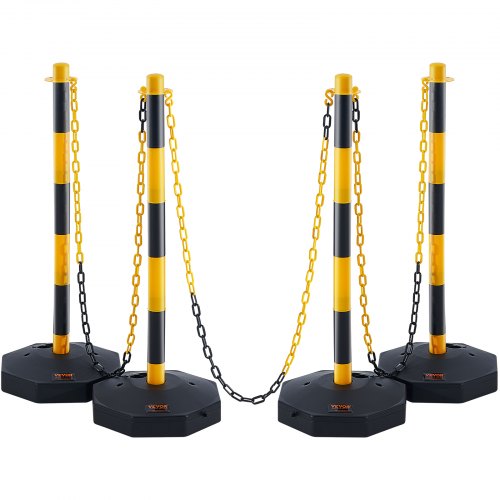 VEVOR 4-Pack Adjustable Traffic Delineator Post Cones with 8-Foot Plastic Chain detail photo 14