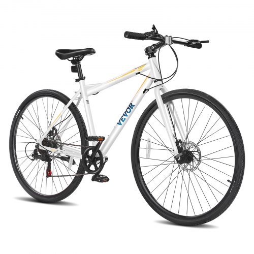 VEVOR Hybrid Bike Mens Hybrid Bicycle City Commuter Bikes 700c 7-Speed Aluminum