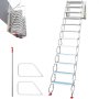 VEVOR Attic Steps Pull Down Attic Stairs 12 Steps Pulldown Attic Stairs White