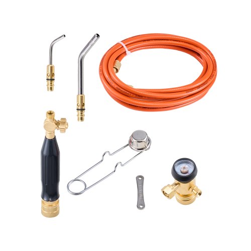 

VEVOR Air Acetylene Torch Kit, Acetylene Gas Welding Tool with 149'' Hose, 2 Welding Tips, CGA200 Regulator & Torch Handle, Gas Brazing Welder for Home DIY Industrial Sites (without Gas Cylinder)