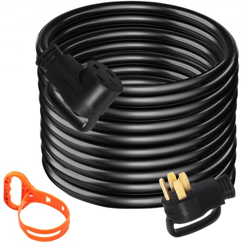 Heavy Duty 50 ft 50 Amp RV Extension Cord Power Supply Cable w/Molded Connector&Handles 125 / 250V