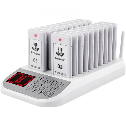 VEVOR Restaurant Pager Beeper System 20 Coasters Wireless Pagers for Restaurants