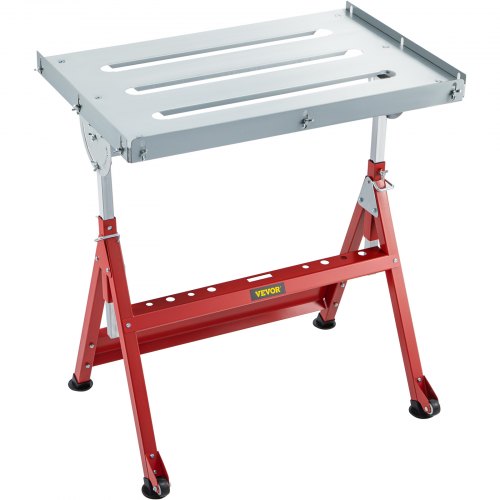 

VEVOR Welding Table 36'' x 20'' Steel Welding Table Three 1.1 in. / 28mm Slots Welding Bench Table Adjustable Angle & Height Portable Table, Casters, Retractable Guide Rails, Eccentric Leveling Foot