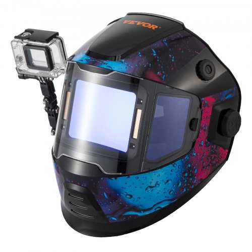 

VEVOR Large Viewing 4.25" x 3.23" Auto Darkening Welding Helmet with Side View, True Color Solar Powered Welding Hood, 4 Arc Sensor Wide Shade 4-8/9-13 for TIG MIG Arc Weld Grinding with Go Pro Stand