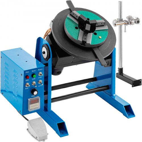 

VEVOR Rotary Welding Positioner 30KG Welder Turntable Table 0-90º Positioning Turntable 1-15 RPM Welder Positioning Machine w/ 310mm 3-Jaw Lathe Chuck 110V for Cutting, Grinding, Assembly and Testing