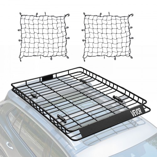 

Universal Roof Rack Cargo Carrier Basket 64x50x4.1 in Car Top Luggage Holder Net