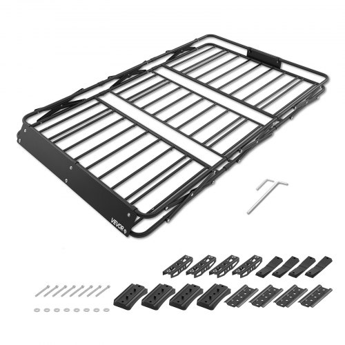 

VEVOR Roof Rack Cargo Basket, 64 x 39 x 4 in, Heavy Duty Roof Top Carrier Basket with Folding Design, 200 lbs Capacity, All-Weather Easy-Install Car Top Luggage Holder, Universal Fit for SUV Truck Car