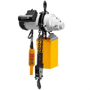 220V Double Brakes 3 Phase 82ft.Lift 13fpm Lift Speed with Chain Container V6R Single Brake Mode Electric Chain Hoist 2200lbs