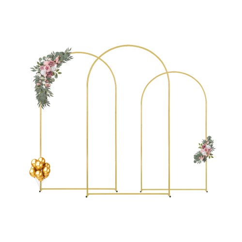 

VEVOR Metal Arch Backdrop Stand Set of 3 Stand with Case Connection for Wedding