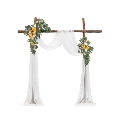 

VEVOR Artificial Wedding Arch Flowers Kit (Pack of 3) with 21Ft Wedding Arch Draping Fabric,Arch Flowers for Wedding Ceremony and Reception Backdrop Wedding Decoration (Sunflower)