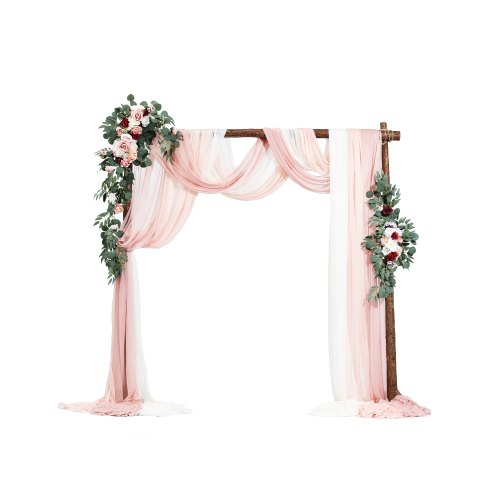 

VEVOR Artificial Wedding Arch Flowers Kit (Pack of 5) with 33Ft Wedding Arch Draping Fabric,Arch Flowers for Wedding Ceremony and Reception Backdrop Wedding Decoration (Light Pink)