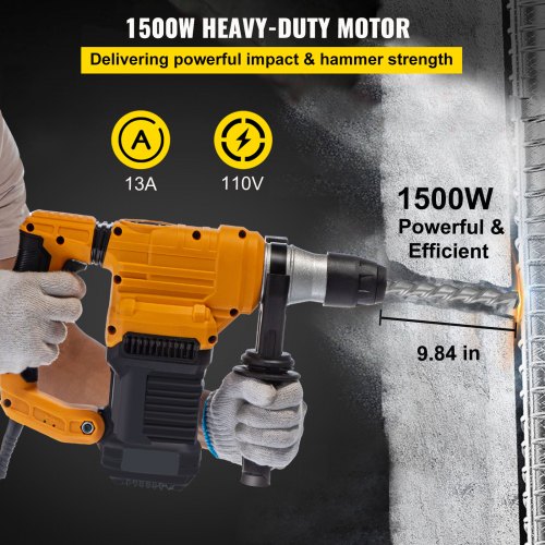 Impact Hammer Drill Drilling Chiseling Heavy Duty Electric Rotary  6T 