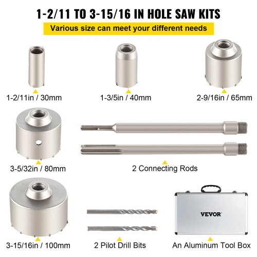 68mm Cutting Dia Cement Stone Wall Hole Saw Tool Cutter Drill Bits Silver 