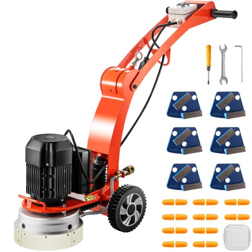 

VEVOR Electric Concrete Floor Grinder 10" Walk-Behind Grinder 1.5HP Concrete Floor Polisher, 34"-46" Adjustable Grinding Machine, 1720RPM 1Phase Surfacing Grinder for Granite/Marble/Concrete/Stones