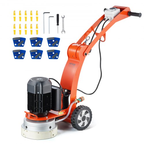 

VEVOR Electric Concrete Floor Grinder 10" Walk-Behind Grinder 1.7HP Concrete Floor Polisher, 1300W Grinding Machine, 1720RPM Upgrade Brushless Motor Surfacing Grinder for Granite/Marble/Stones