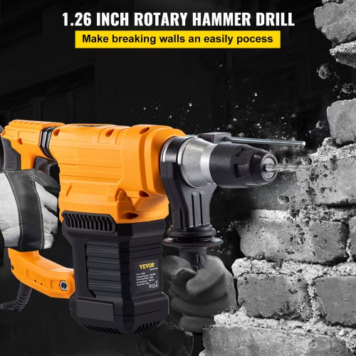 Details about   1500W SDS Max Electric Rotary Hammer with Chisel Point and Flat w/ Carrying Case 