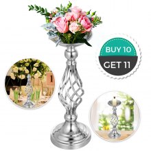 Flower Rack for Wedding Metal Candle Stand 11pcs Silver Centerpiece Flower Vase