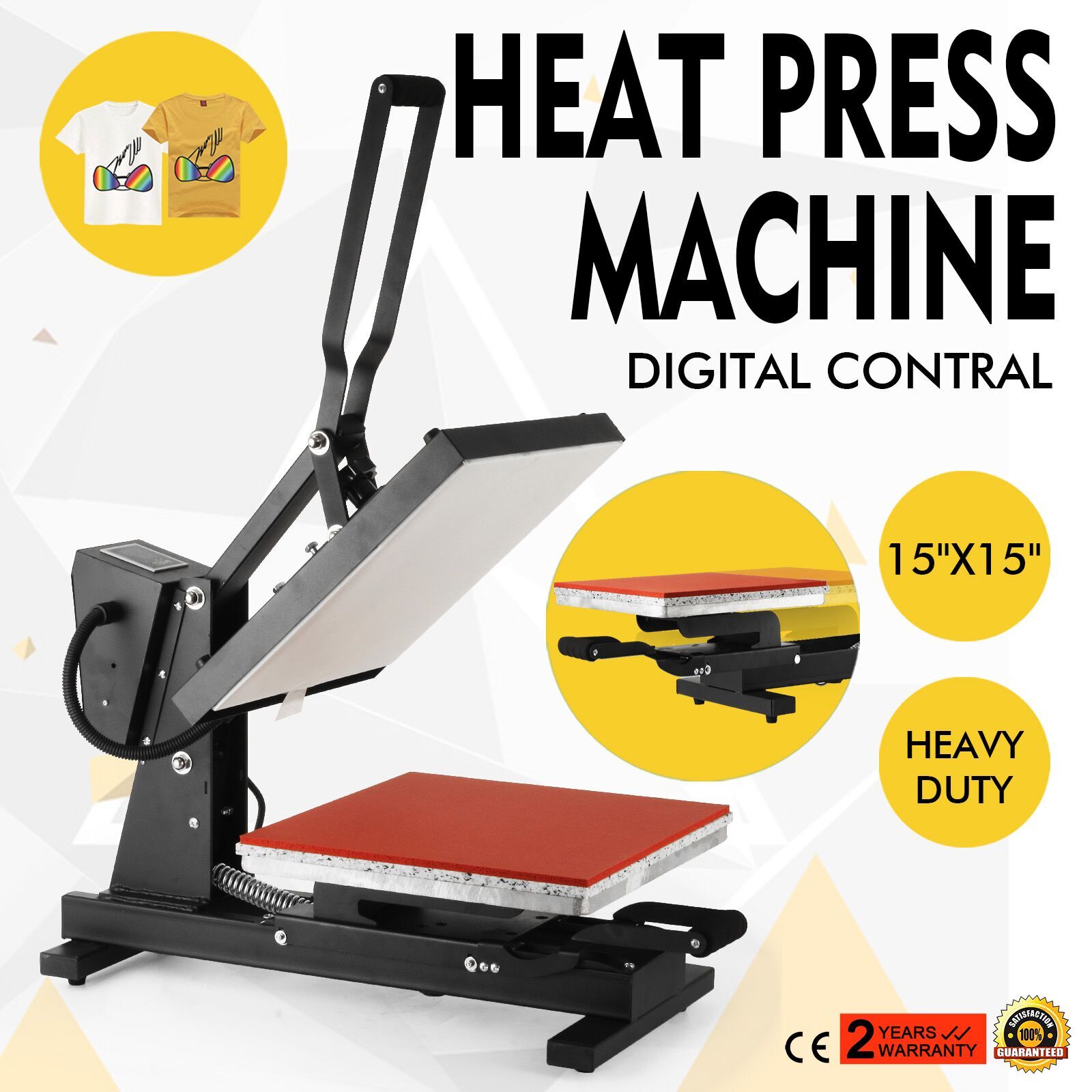 15"X15" Heat Transfer Heat Press Machine for T-shirts Pants 38x38cm от Vevor Many GEOs