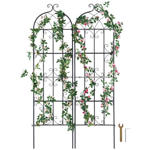 

2 Packs Metal Garden Trellis for Climbing Plant Support 71x20 in Rustproof