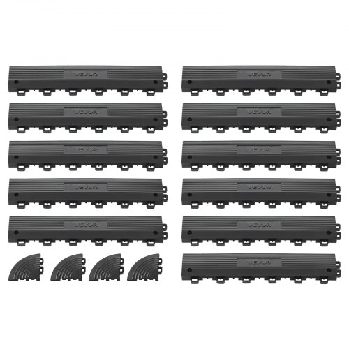 VEVOR Transition Edge Kit, 11-Piece, Durable PP Interlocking Modular Garage Floo