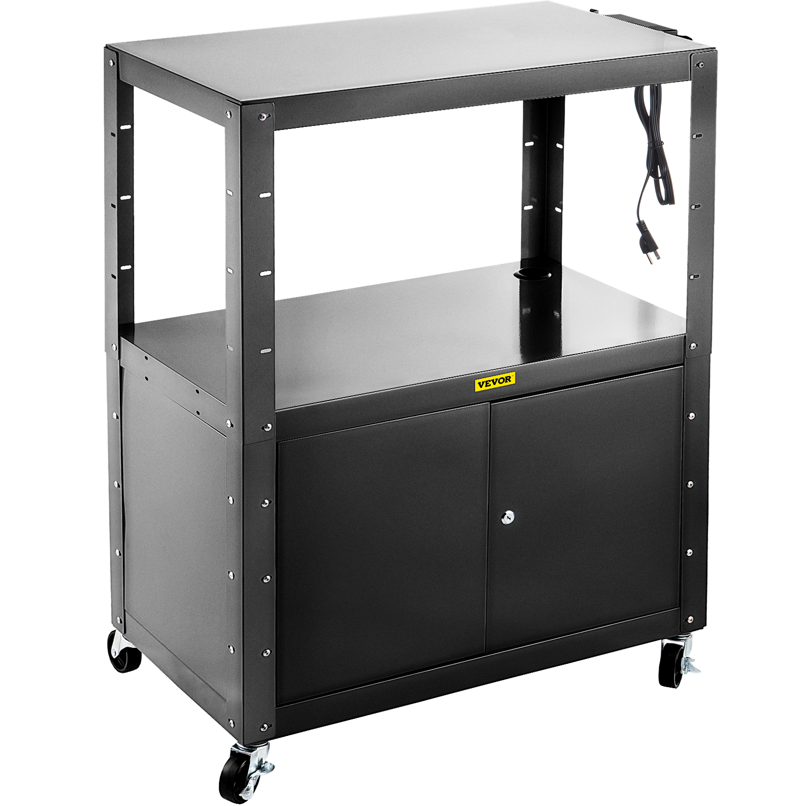 Vevor Steel Av Cart Media Cart With Locking Cabinet 32-42 Inchheight Adjustable от Vevor Many GEOs