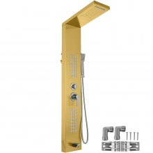 Shower Panel Tower Massage System Rain&waterfall Jet Tap Stainless Steel
