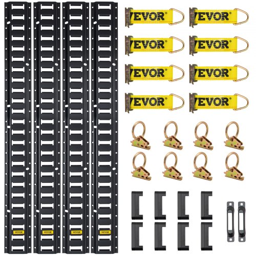 

VEVOR E Track Tie Down Rail Kit 30PCs 1.52m E Track Rails Enclosed Cargo Trailer