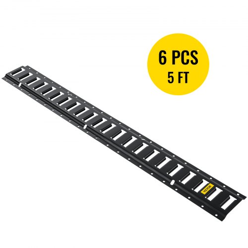 

VEVOR E-Track Tie-Down Rail, 6PCS 5-FT Steel Rails w/Standard 1"x2.5" Slots, Compatible with O and D Rings & Tie-Offs and Ratchet Straps & Hooked Chains, for Cargo and Heavy Equipment Securing