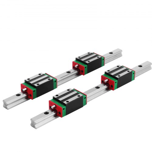 VEVOR Linear Rail HSR15-300mm 2x Linear Slide with 4 Square Bearing Block