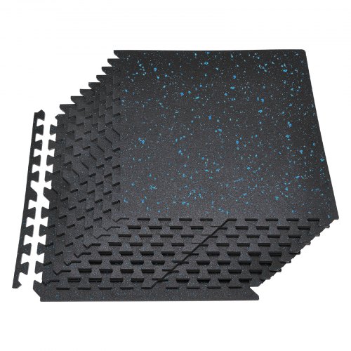 

VEVOR Puzzle Exercise Mat, 24 PCS Fitness Equipment Mats, 24 x 24 x 0.4 in, High-Density EVA Foam Mats Set, Interlocking Rubber Soft Tiles, Protective Floor Padding with Blue Dots for Home Gym Office