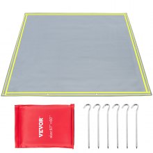 VEVOR Square Fire Pit Mat, 67" x 60" Fire Pit Mat for Deck, 1022 °F Fire Mat, 3.3lb Fireproof Mat for Fire Pit, Fire Pit Mat w/ 10 Stainless-Steel Grommets, 6 Silver Screws Fire Mat for Fire Pit Gray