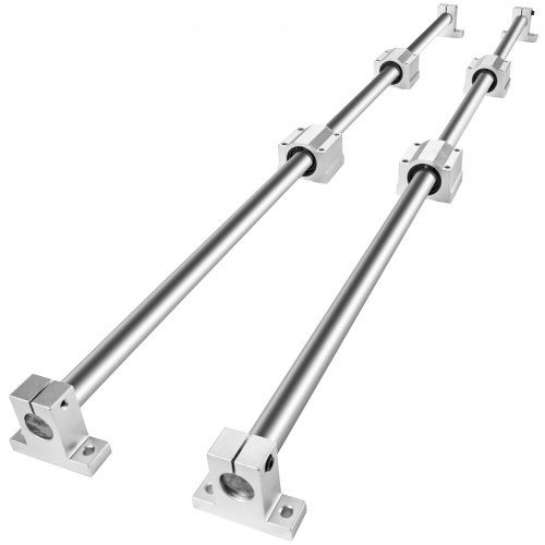 VEVOR Linear Rail 2PCs 20x1000 mm Optical Axis w/ Bearing Block & Guide Support