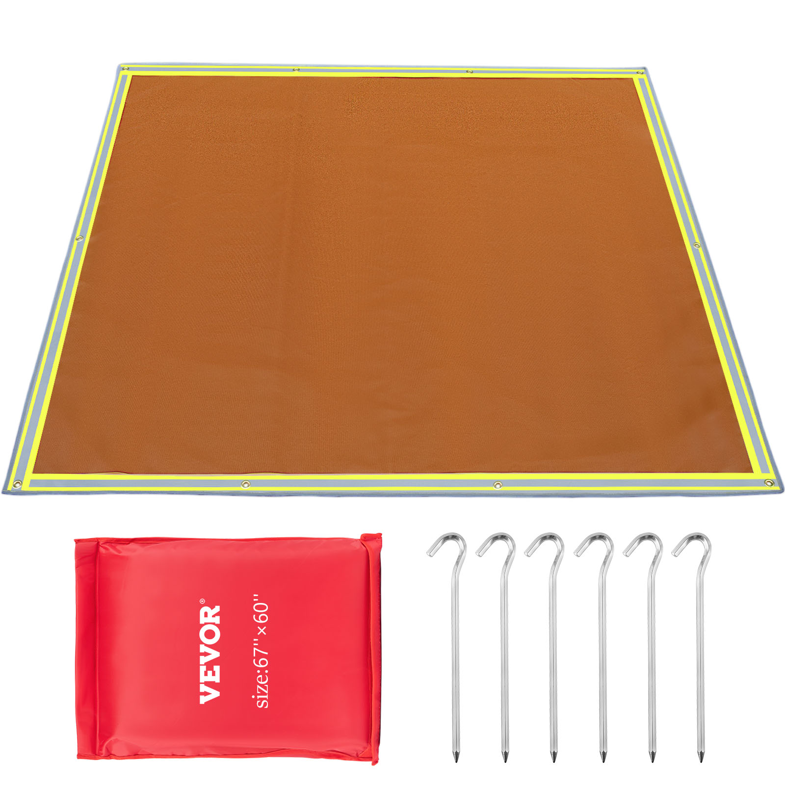 Vevor Fiberglass Welding Blanket Fireproof Blanket 67" X 60" W/ 1022°f