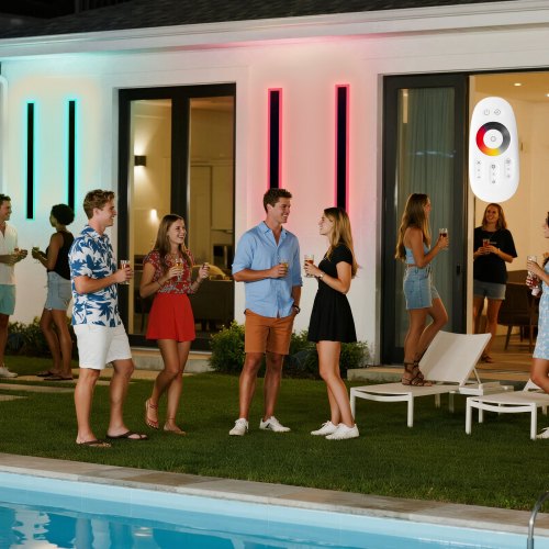 

VEVOR Outdoor Wall Lights, 2 Pack, 39.4 Inch Long RGB Modern Exterior Wall Sconce Light Fixtures, 2700K-6000K, IP65 Waterproof Anti-Rust, Dimmable Outside Wall Mount Lighting, for House Porch Garage