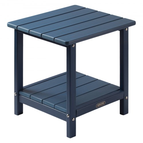 

VEVOR Outdoor Side Table 2-Tier HDPE Outside End Table for Indoor Backyard Blue