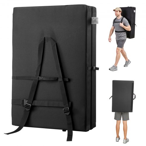 

VEVOR Bouldering Crash Pad, Bi-Fold Rock Climbing Crash Pad with Adjustable Backpack Straps and Handle, Foldable Lightweight for Indoor Bouldering & Outdoor Climbing, Folded Size 35.6" x 24" x 8.3