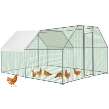 VEVOR Large Metal Chicken Coop with Run, Walk-in Chicken Runs for Yard with Waterproof Cover, Outdoor Poultry Cage Hen House for Farm Use, 12.8x9.8x6.5ft Large Area for Duck Coops and Rabbit Runs