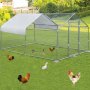 Vevor Metal Chicken Coop Walk-in Coop With Cover 10'x13'large Cage Steeple Roof
